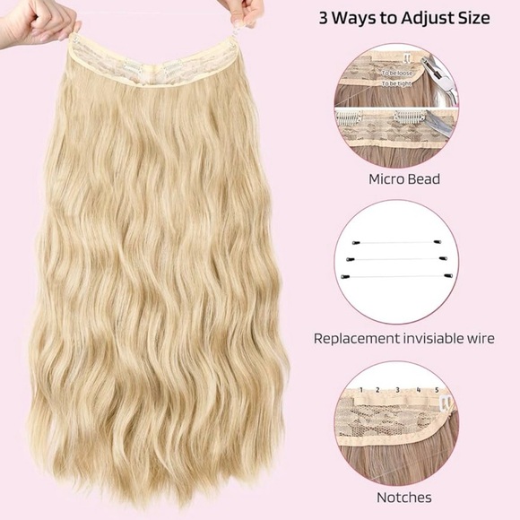 New Wavy 20 Inch Wire Hair Extensions - Picture 1 of 4